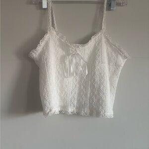 White Lace Crop Camisole Top